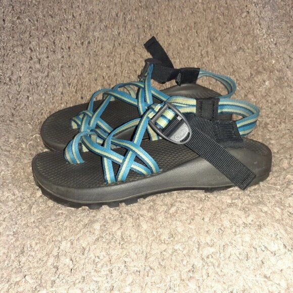 CHACO ZX/2-Ecotread Sandal-Blue/Green Sport Strappy Water Hiking-Sz 7-Excellent - Picture 2 of 7